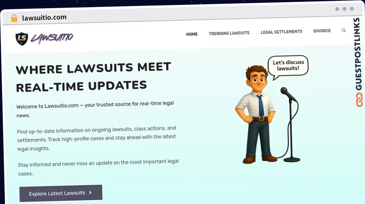 Publish Guest Post on lawsuitio.com