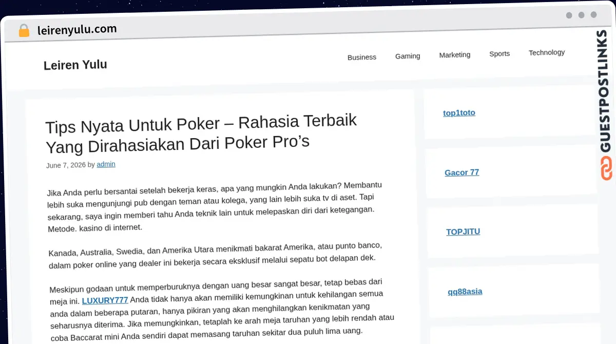 Publish Guest Post on leirenyulu.com