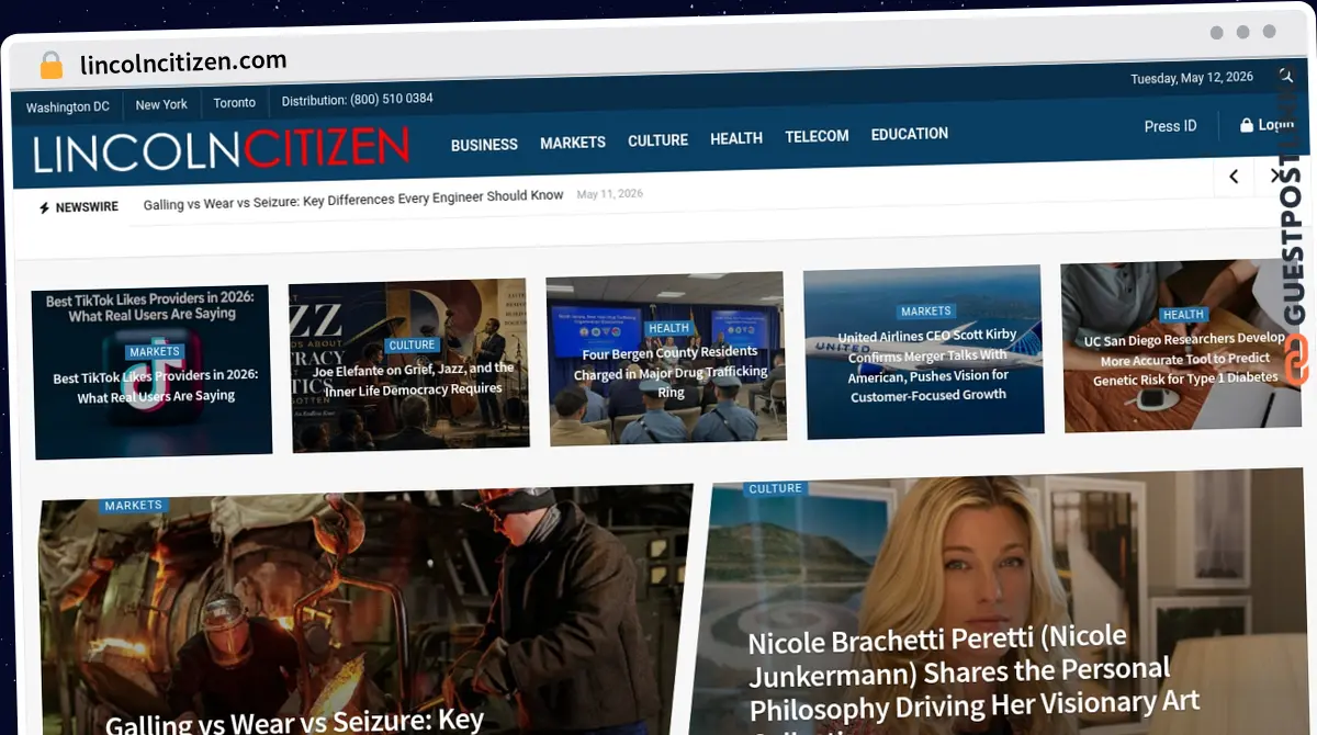 Publish Guest Post on lincolncitizen.com