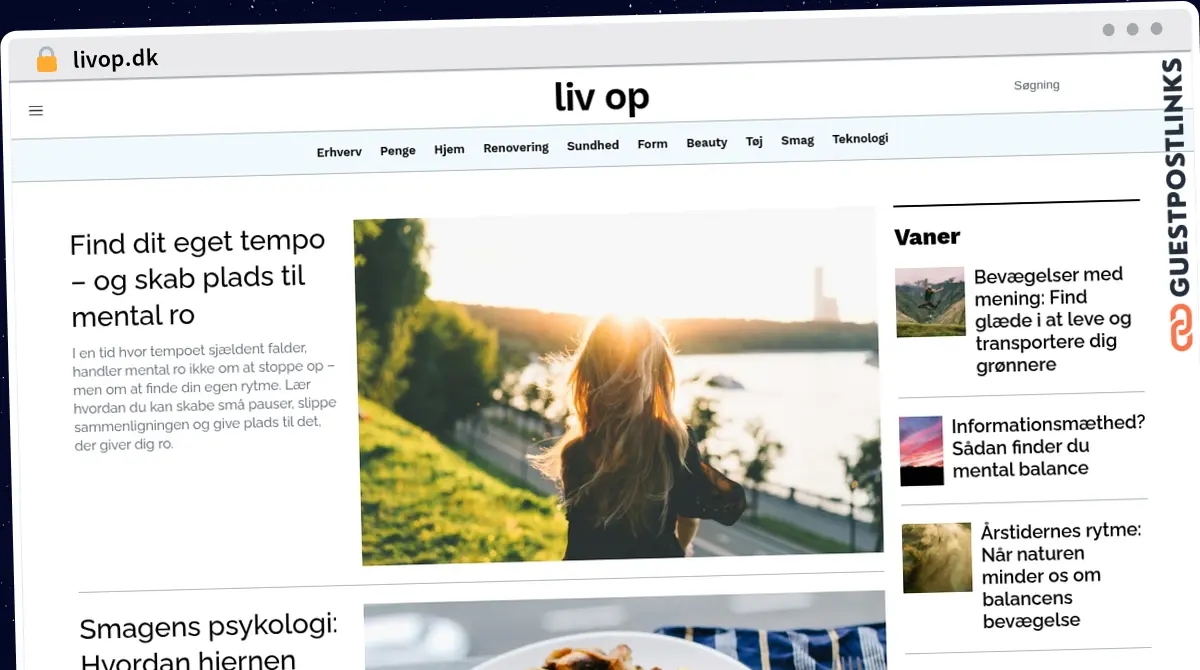 Publish Guest Post on livop.dk