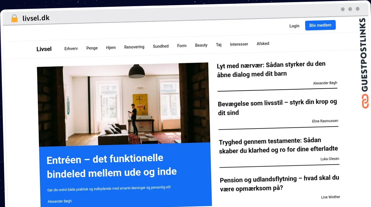 Publish Guest Post on livsel.dk