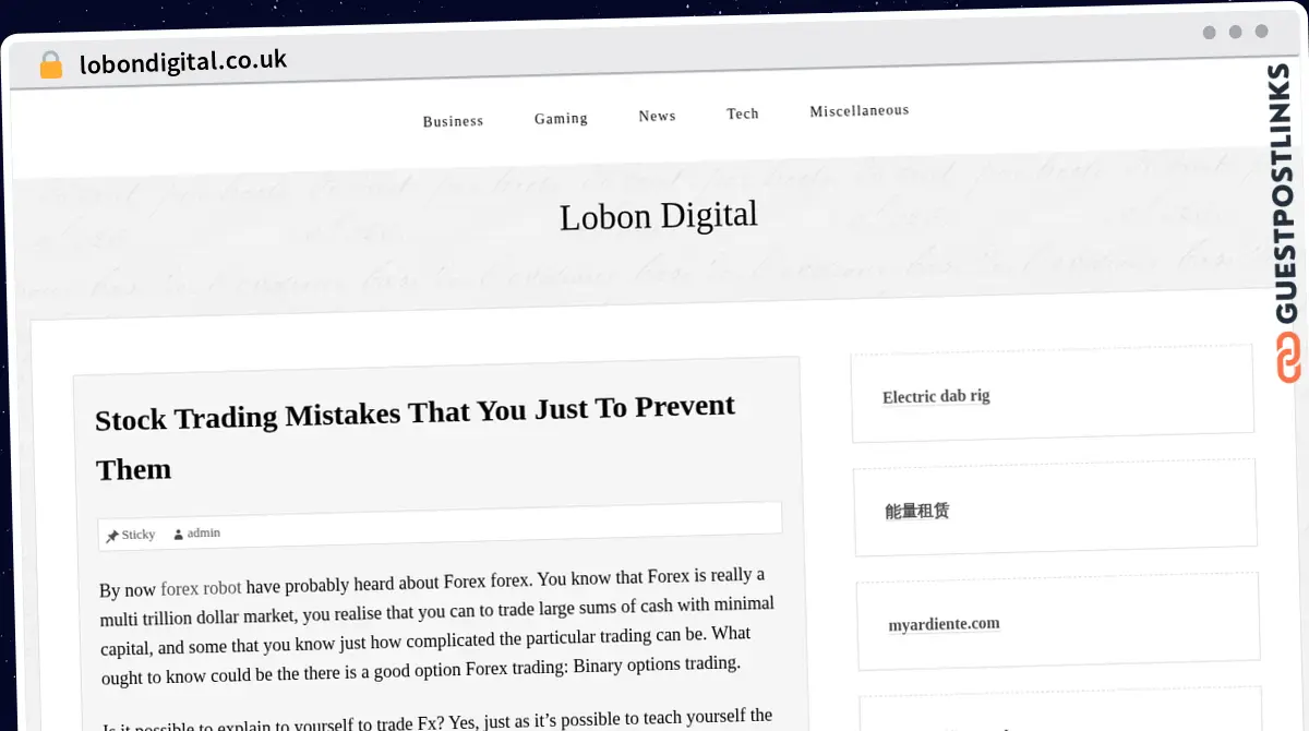 Publish Guest Post on lobondigital.co.uk