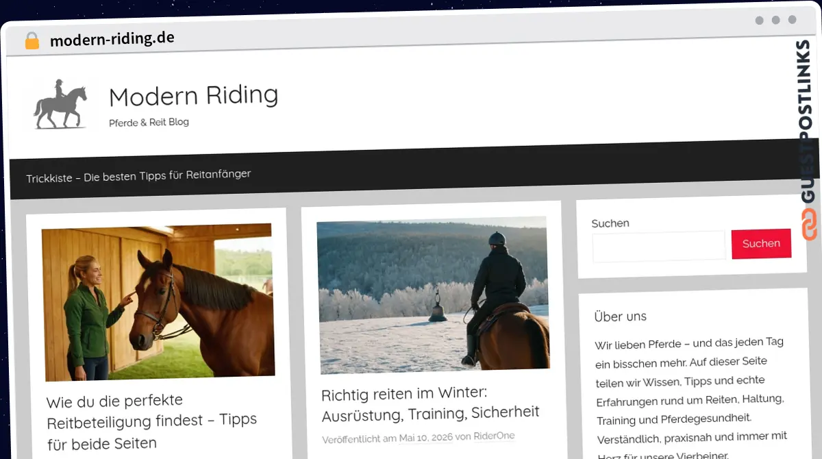 Publish Guest Post on modern-riding.de