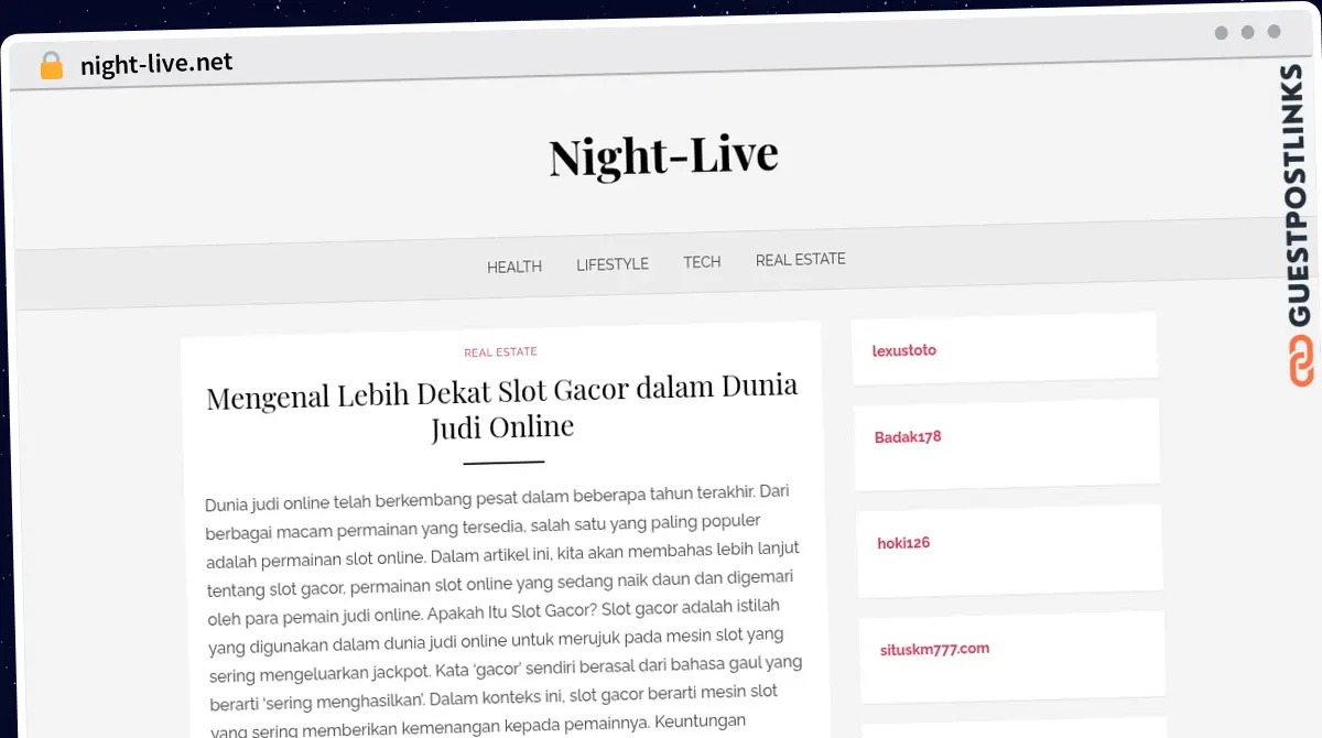Publish Guest Post on night-live.net