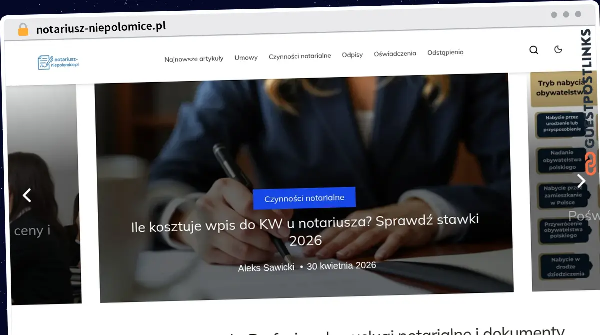 Publish Guest Post on notariusz-niepolomice.pl