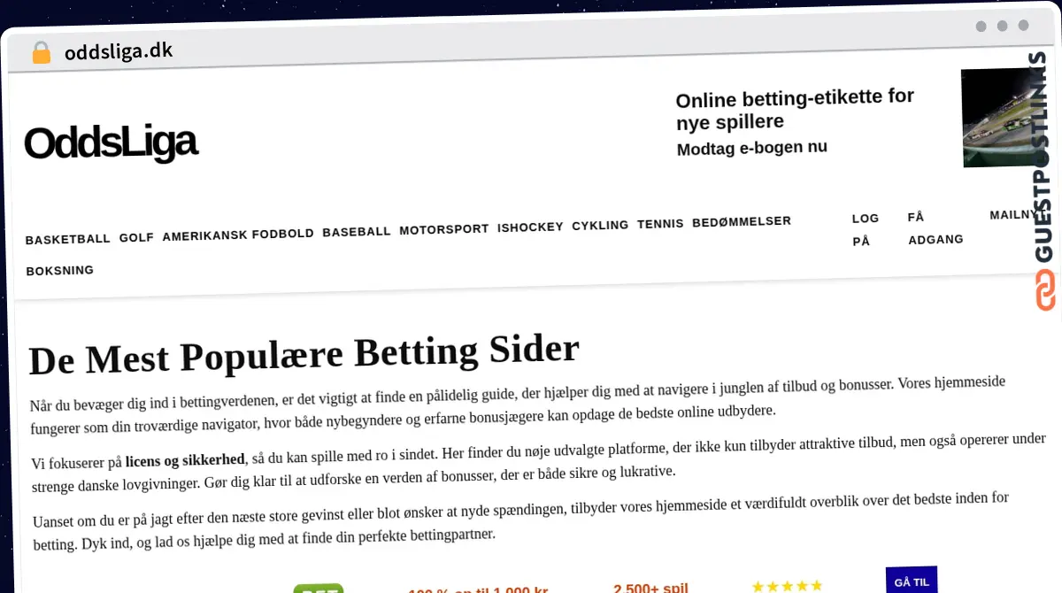 Publish Guest Post on oddsliga.dk
