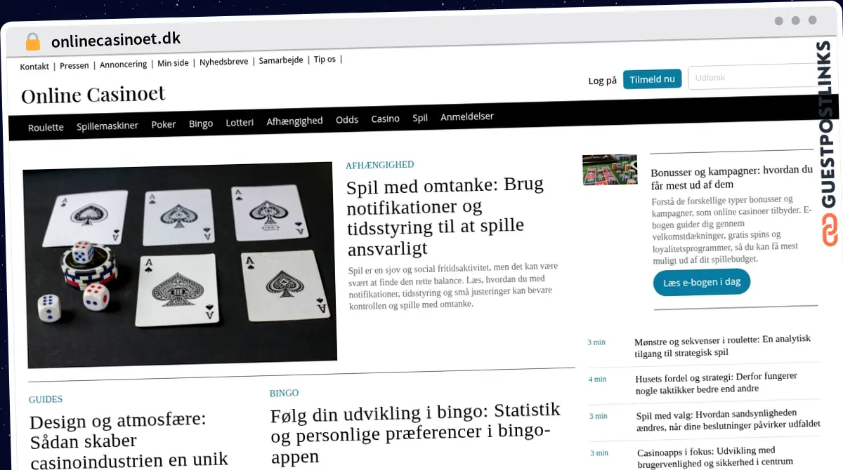 Publish Guest Post on onlinecasinoet.dk