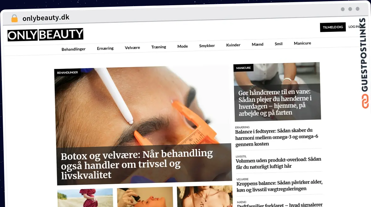 Publish Guest Post on onlybeauty.dk