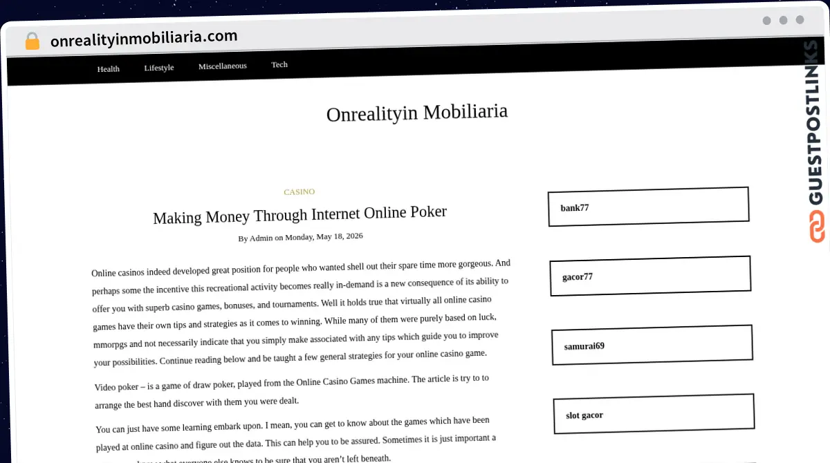 Publish Guest Post on onrealityinmobiliaria.com