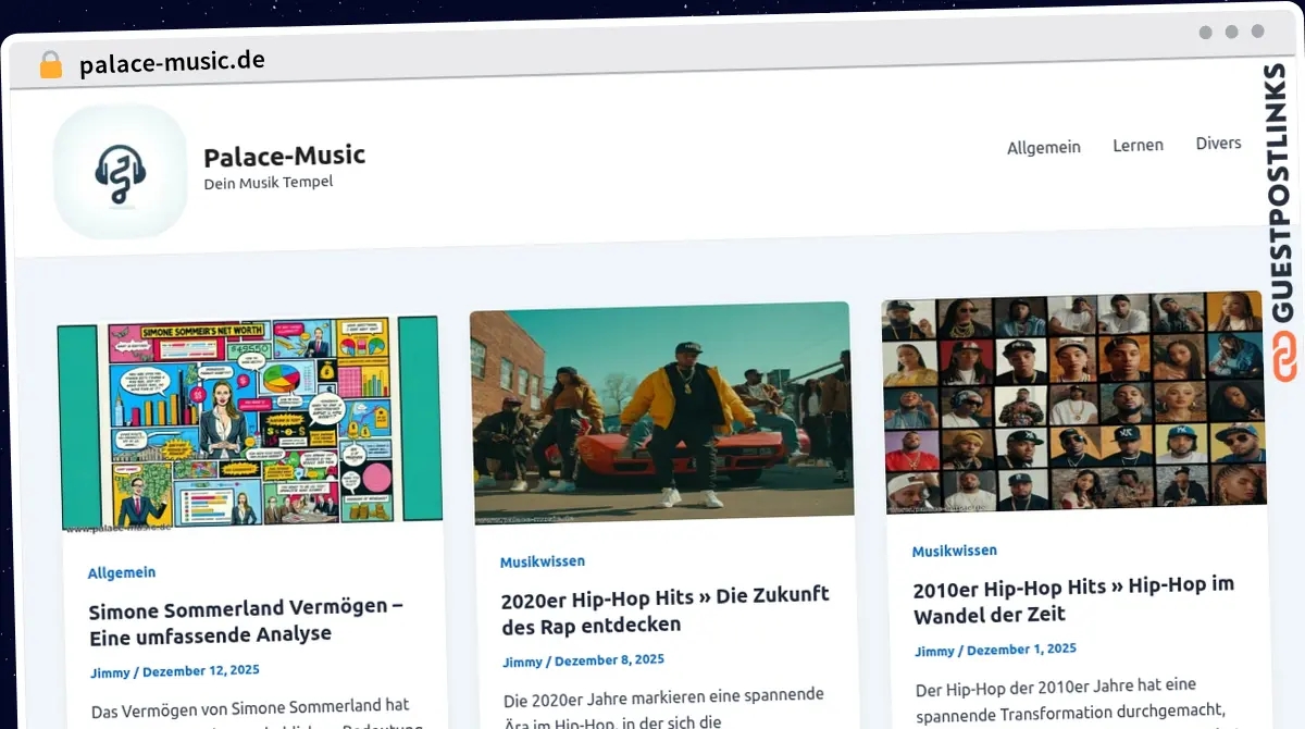 Publish Guest Post on palace-music.de