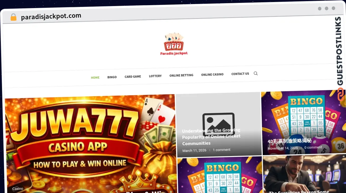Publish Guest Post on paradisjackpot.com