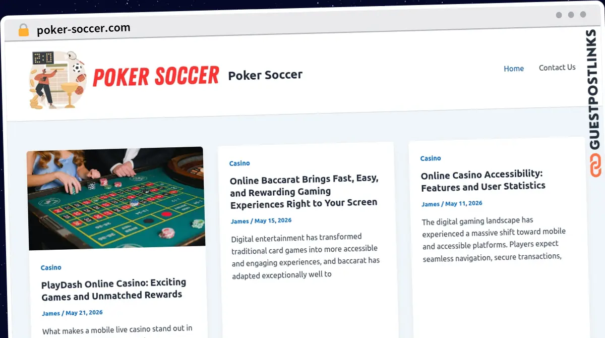 Publish Guest Post on poker-soccer.com