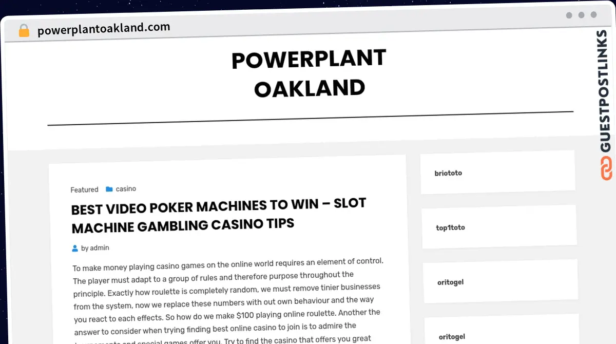 Publish Guest Post on powerplantoakland.com