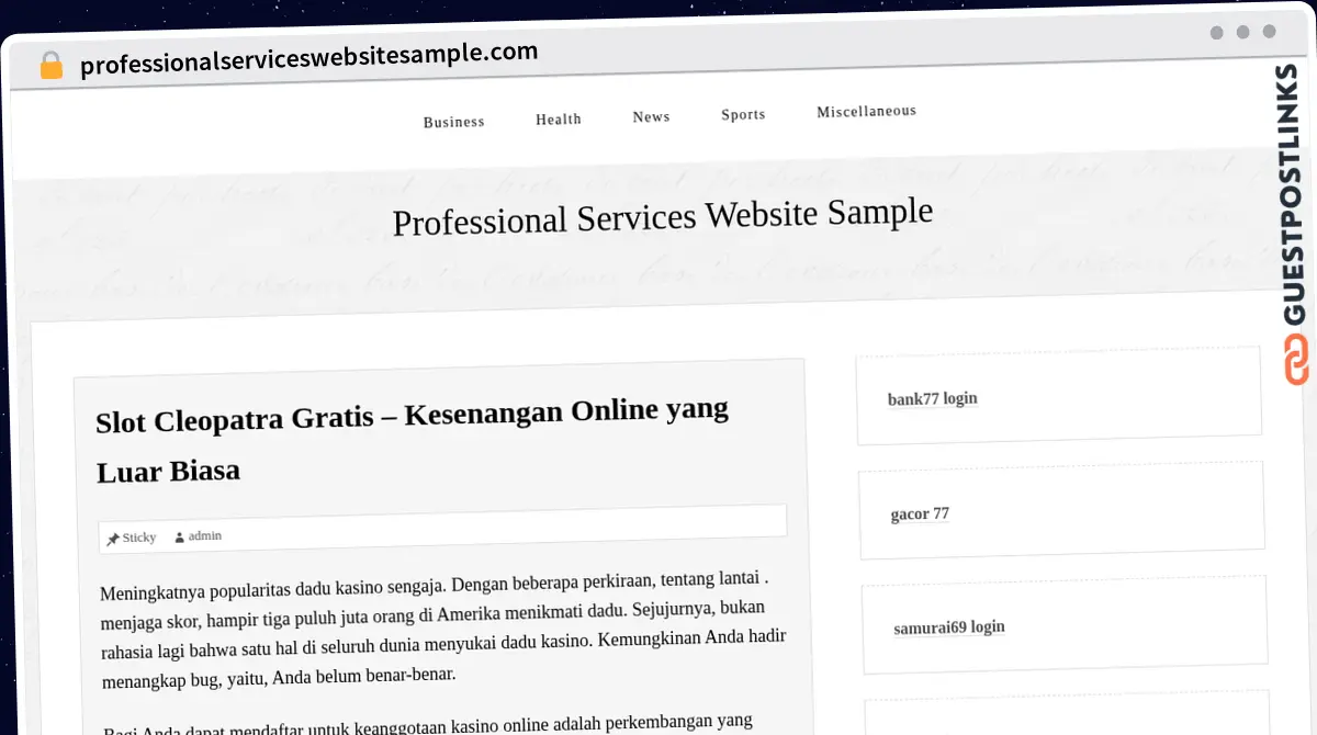 Publish Guest Post on professionalserviceswebsitesample.com