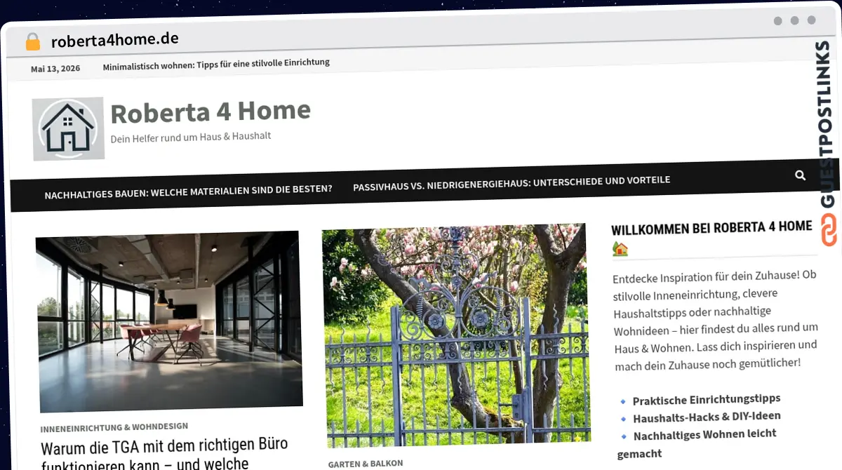 Publish Guest Post on roberta4home.de