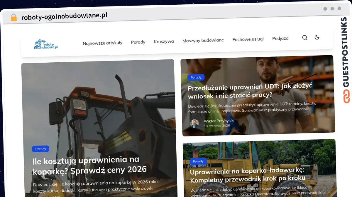 Publish Guest Post on roboty-ogolnobudowlane.pl
