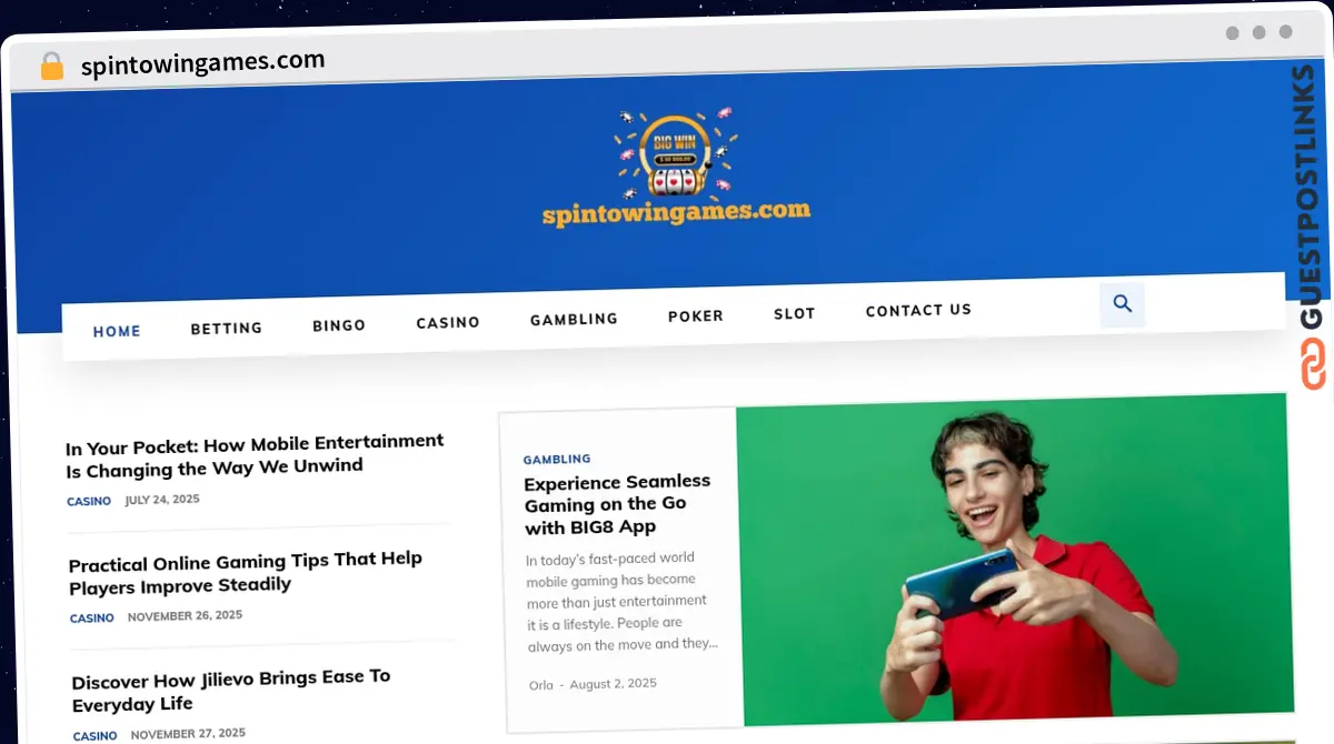 Publish Guest Post on spintowingames.com