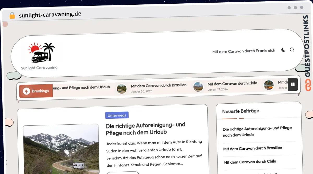 Publish Guest Post on sunlight-caravaning.de