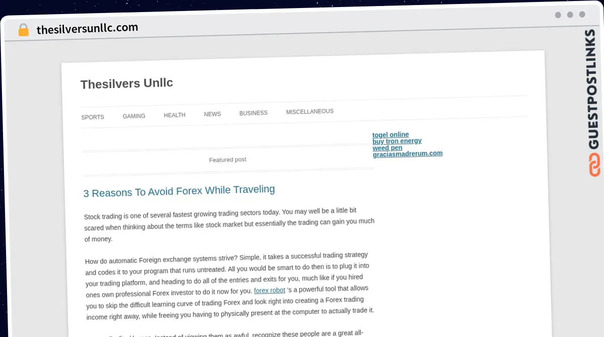 Publish Guest Post on thesilversunllc.com