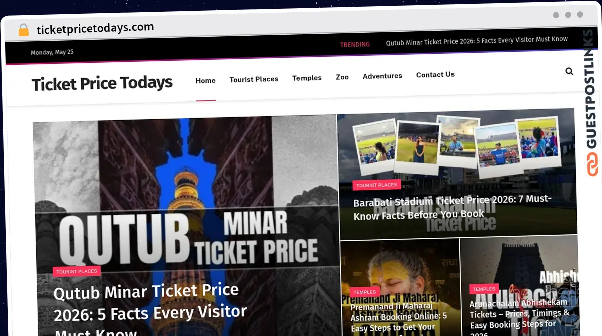 Publish Guest Post on ticketpricetodays.com