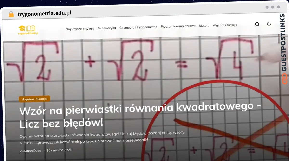 Publish Guest Post on trygonometria.edu.pl