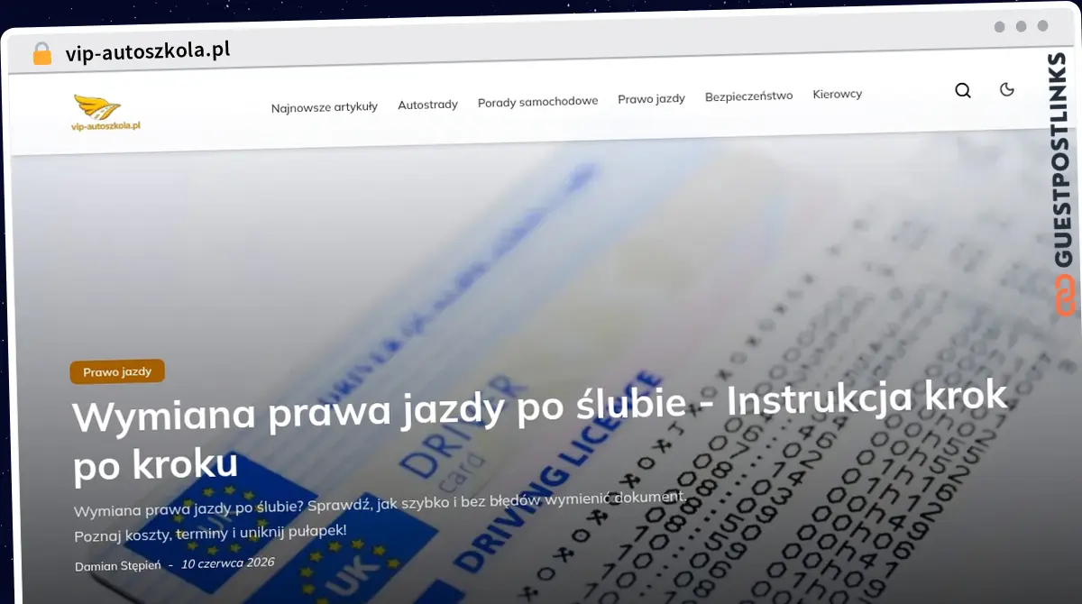 Publish Guest Post on vip-autoszkola.pl