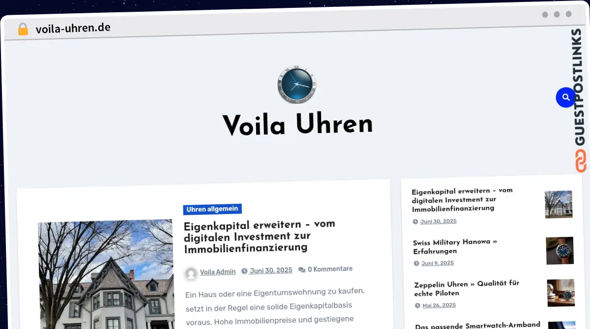 Publish Guest Post on voila-uhren.de