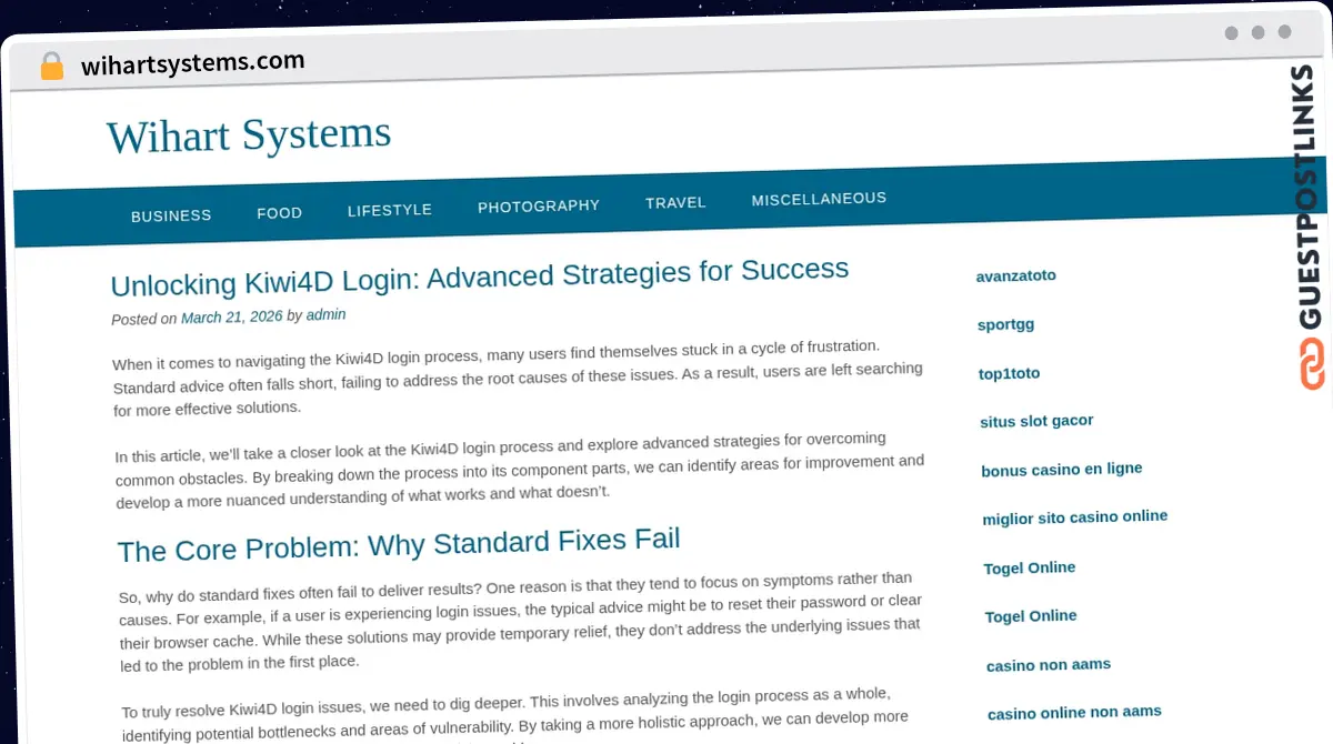 Publish Guest Post on wihartsystems.com