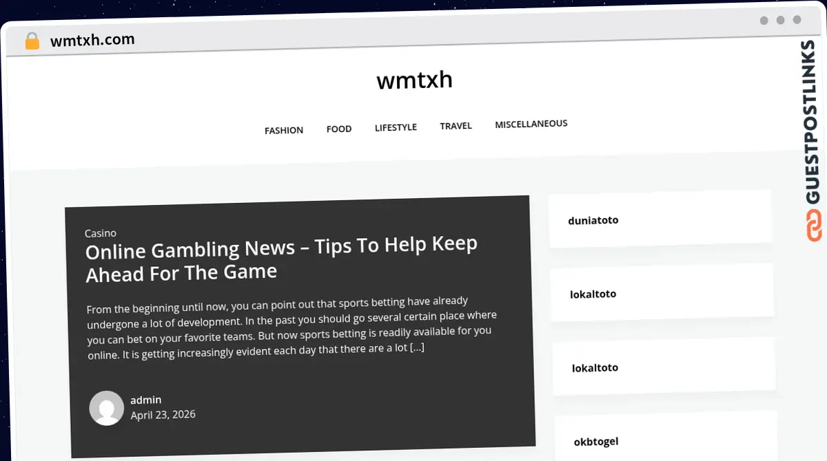 Publish Guest Post on wmtxh.com