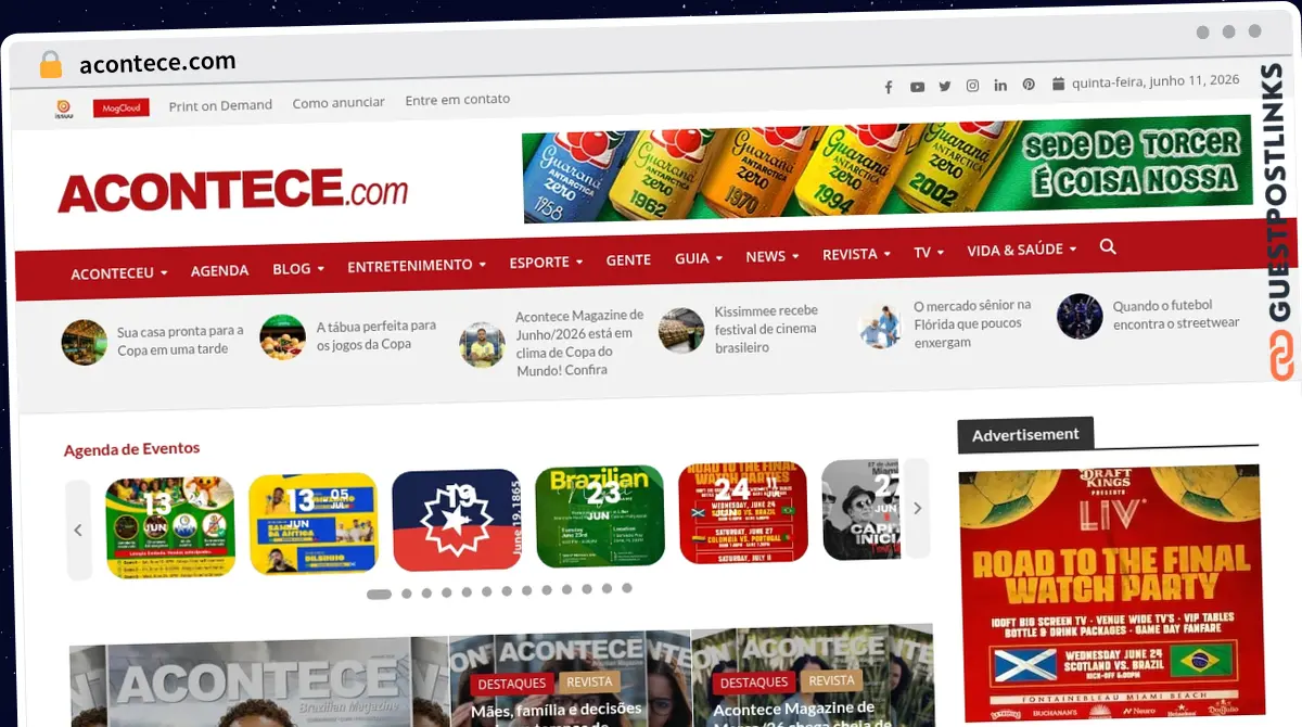 Publish Guest Post on acontece.com