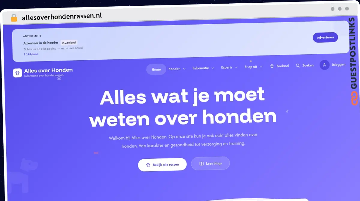 Publish Guest Post on allesoverhondenrassen.nl