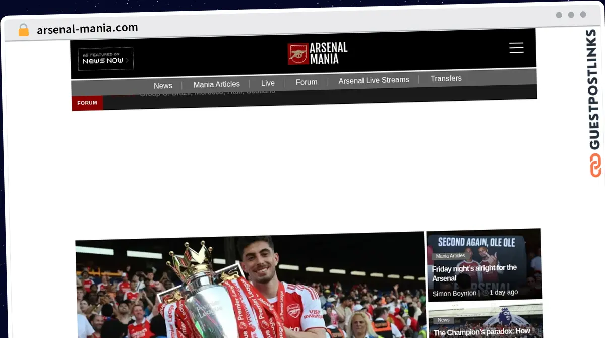 Publish Guest Post on arsenal-mania.com