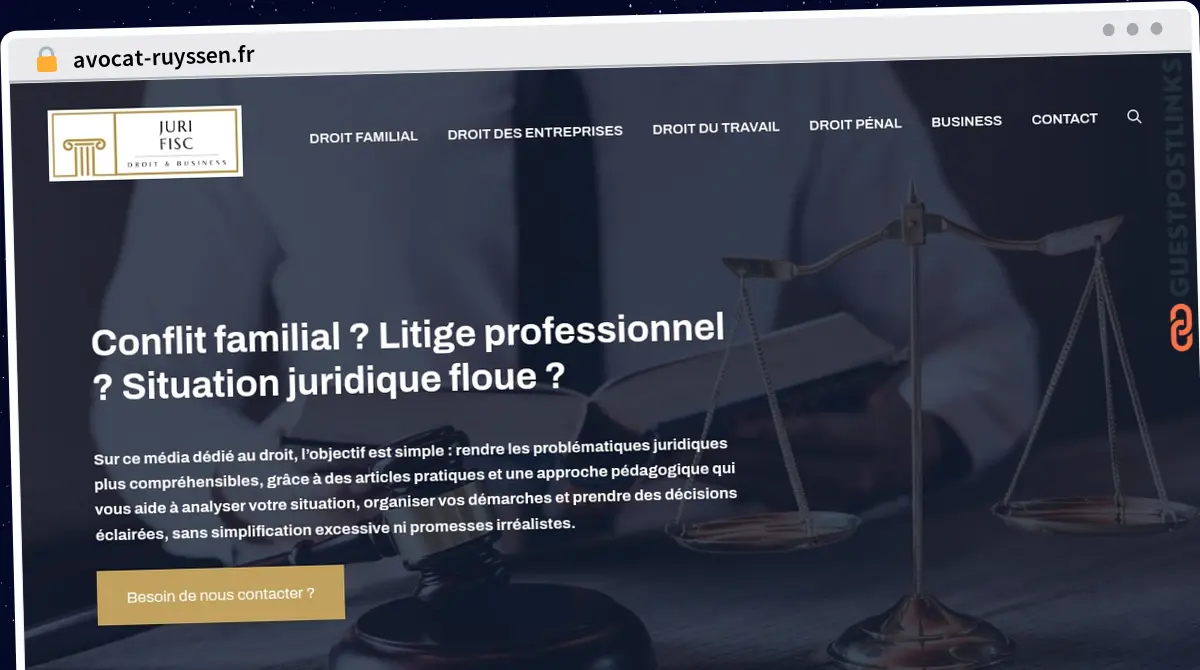 Publish Guest Post on avocat-ruyssen.fr