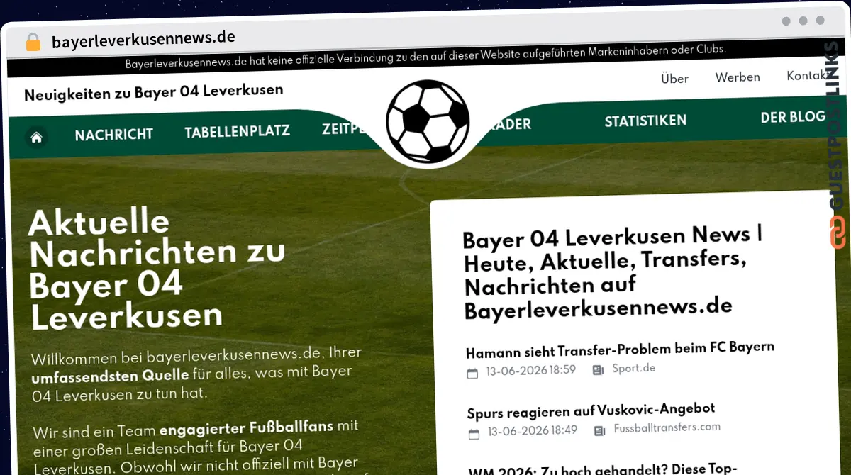 Publish Guest Post on bayerleverkusennews.de