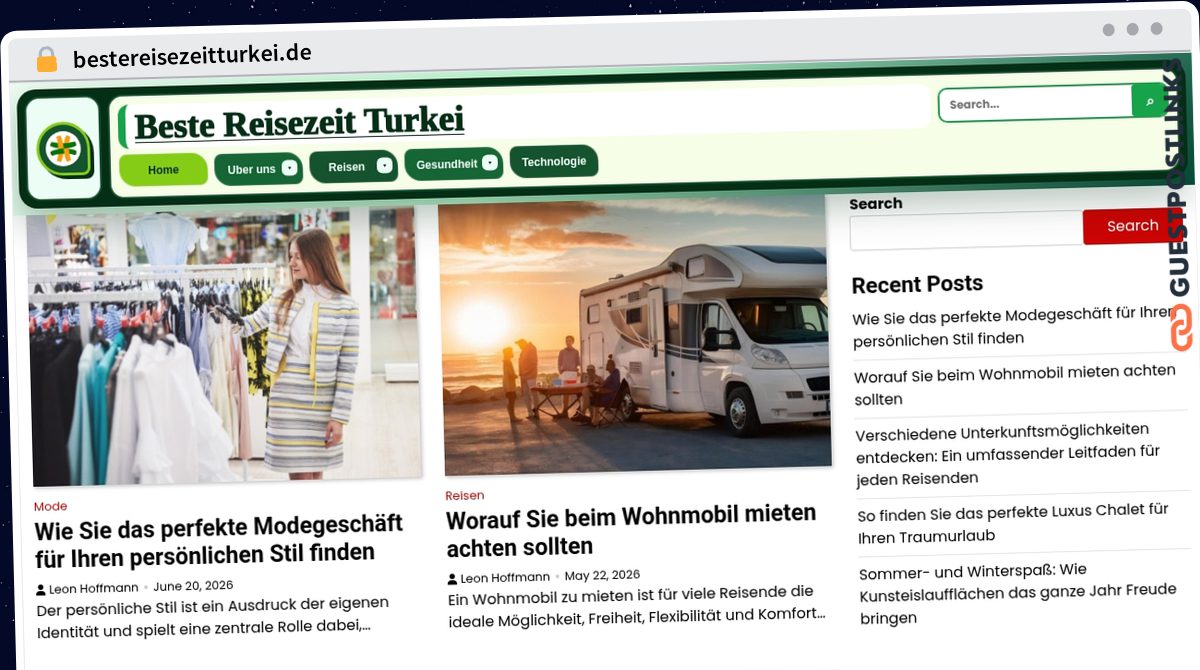 Publish Guest Post on bestereisezeitturkei.de