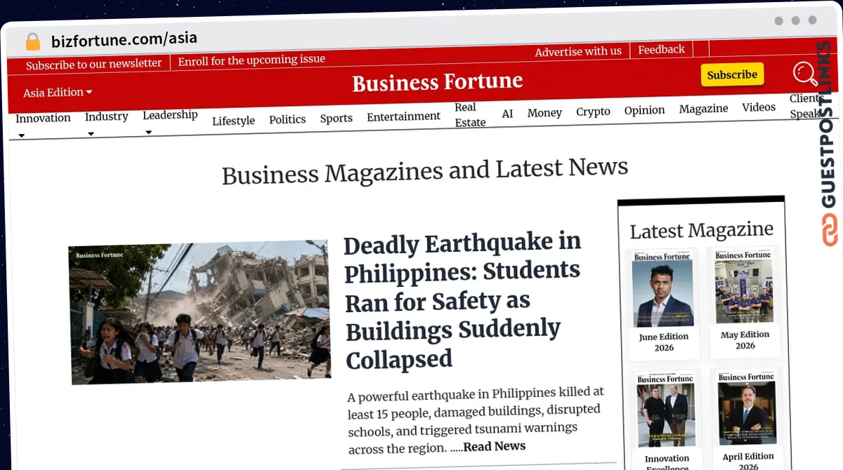Publish Guest Post on bizfortune.com/asia