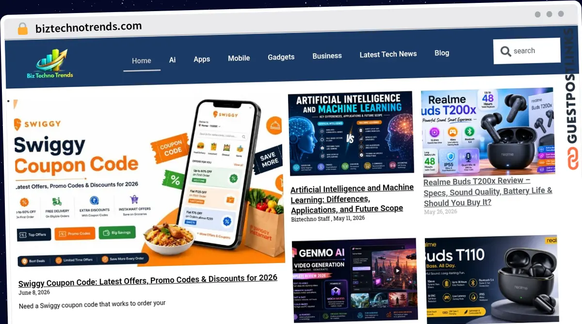 Publish Guest Post on biztechnotrends.com
