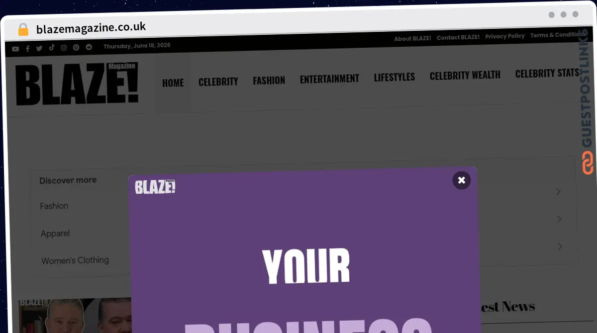 Publish Guest Post on blazemagazine.co.uk