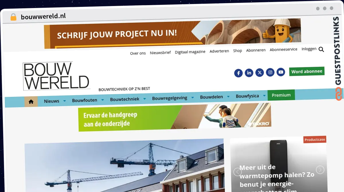 Publish Guest Post on bouwwereld.nl
