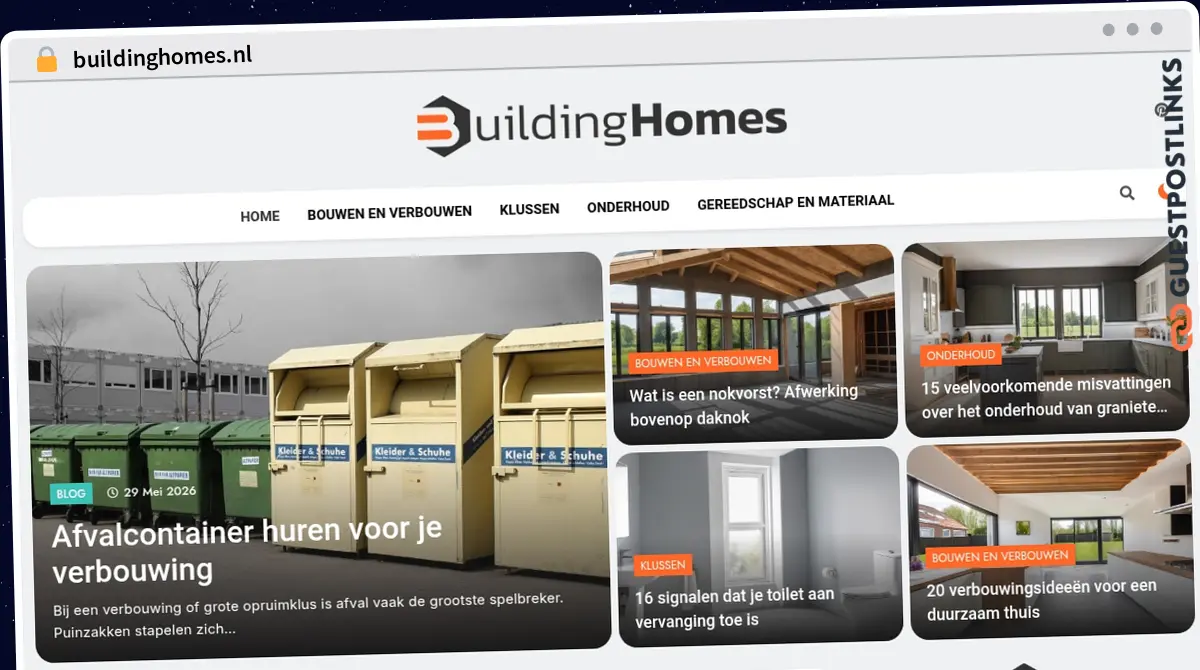 Publish Guest Post on buildinghomes.nl