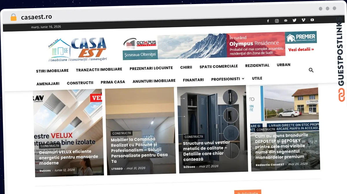 Publish Guest Post on casaest.ro