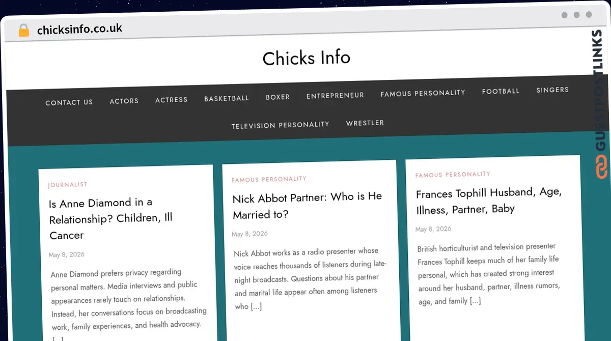 Publish Guest Post on chicksinfo.co.uk