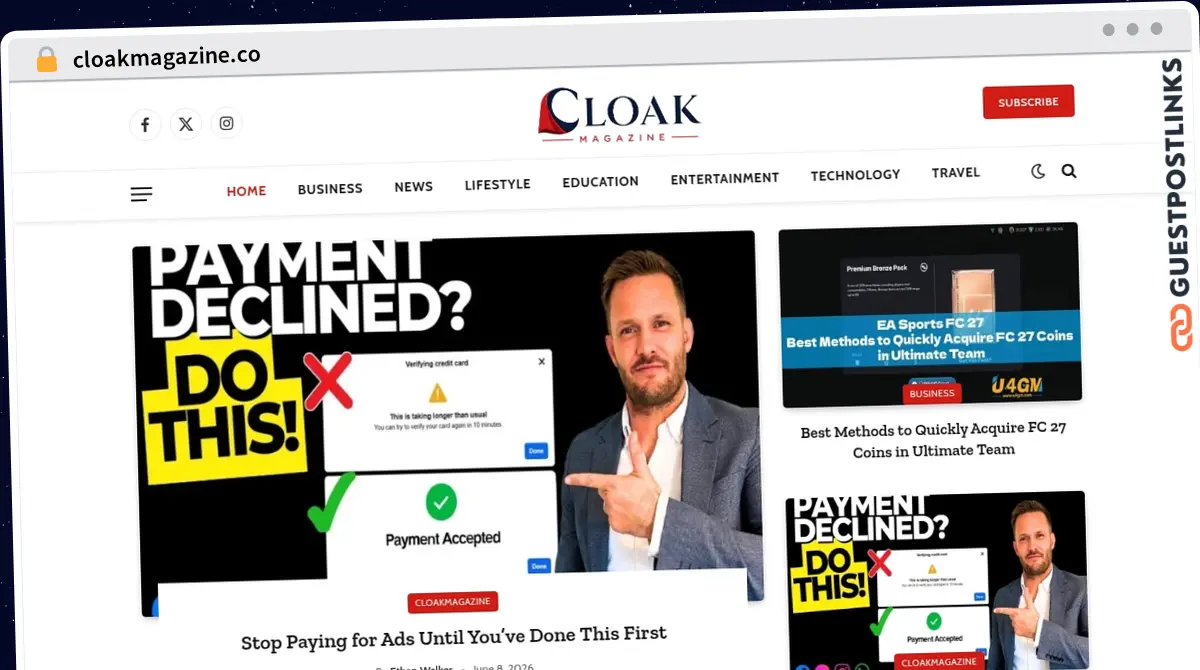 Publish Guest Post on cloakmagazine.co
