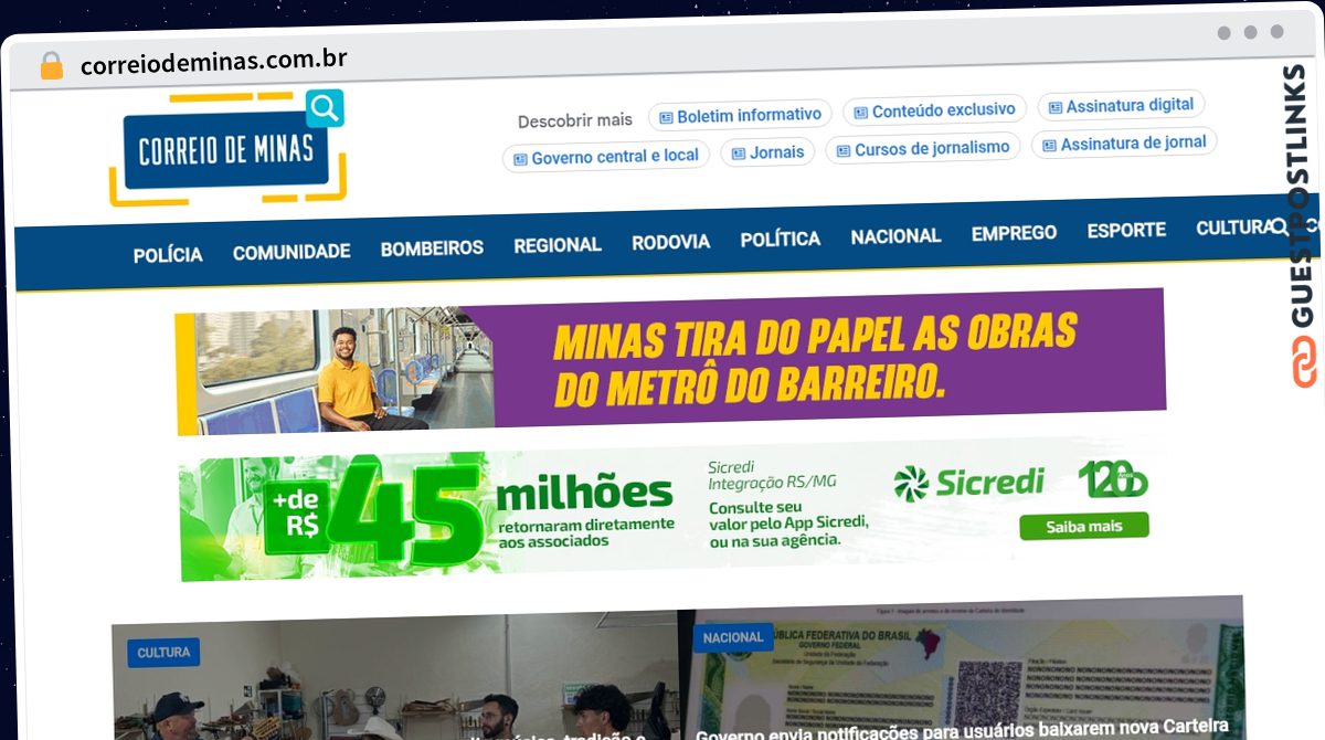 Publish Guest Post on correiodeminas.com.br