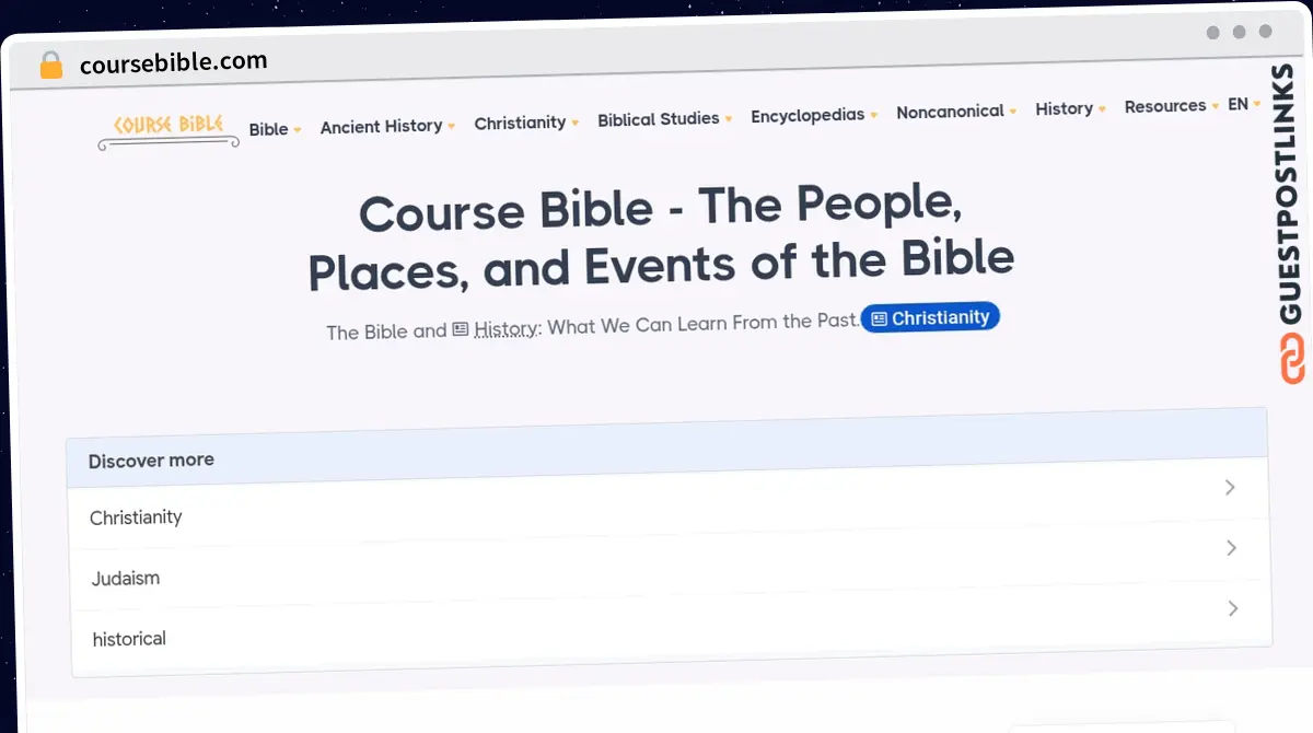 Publish Guest Post on coursebible.com