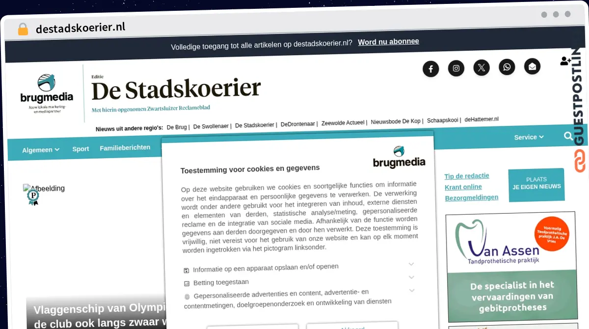 Publish Guest Post on destadskoerier.nl