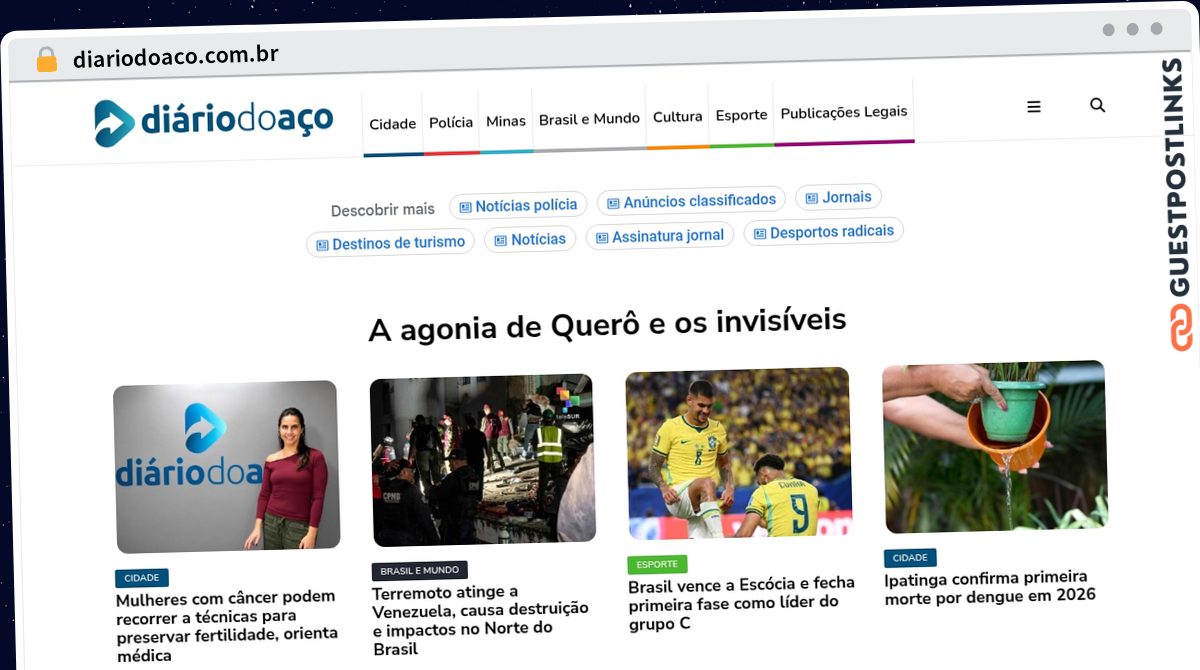 Publish Guest Post on diariodoaco.com.br