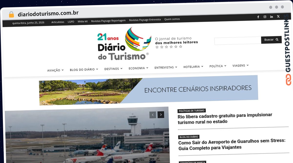 Publish Guest Post on diariodoturismo.com.br