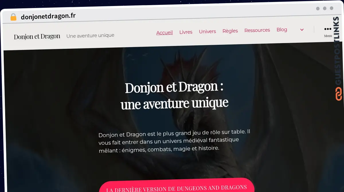 Publish Guest Post on donjonetdragon.fr
