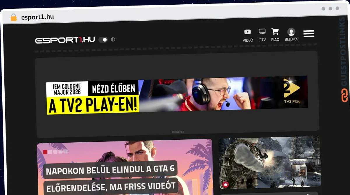 Publish Guest Post on esport1.hu